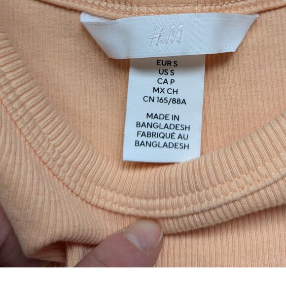 H&M Orange Ribbed Summer Tank Top Women Size Small - Picture 13 of 13